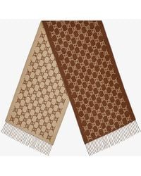 Gucci - Cashmere Scarf With Gg Print - Lyst