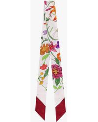 Gucci - Flora Printed Silk Twill Neck Bow - Lyst