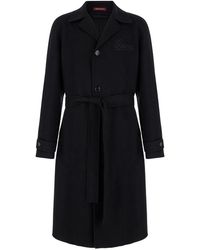 Gucci - Single-Breasted Coat With Wide Notched Revers And Belt - Lyst