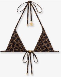 Celine - Jersey Bikini Top With Monogram Print - Lyst