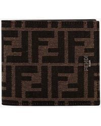 Fendi - Bifold Ff Jacquard Fabric Wallet - Lyst