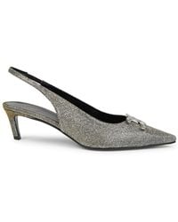 Celine - Slingback Pumps With Triomphe Iridescent Detail And 50Mm Heel - Lyst