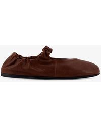 Miu Miu - Ruches Leather Ballerinas - Lyst