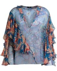 Etro - Long-Sleeved Silk Blouse With Ruffles - Lyst