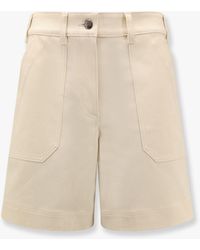 Moncler - Stretch Cotton Shorts With Maxi Logo Patch - Lyst