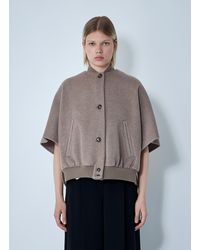 Max Mara - Cashmere Logo Motif Poncho - Lyst