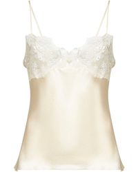 Chloé - Ivory Washed Silk Satin And Lace Camisole Top - Lyst