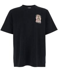 CASABLANCA - Crewneck T-Shirt With Logo Detail On The Front And Maxi Logo Print On The Rear - Lyst
