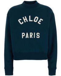 Chloé - Chloã Crewneck Sweatshirt With Logo Lettering Print - Lyst
