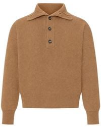Ami Paris - Wool Sweater With Polo Collar - Lyst