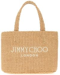 Jimmy Choo - Raffia Mini Beach Handbag - Lyst
