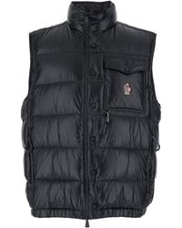 Moncler - 'Uychi' Sleeveless Down Jacket With High Neck And Logo Patch On The Front - Lyst