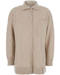 Max Mara - Cashmere Cardigan With Classic Collar Tops - Lyst