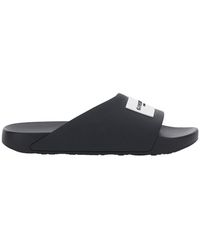 Givenchy - Sandals With Wide Band And Contrasting Logo Patch - Lyst