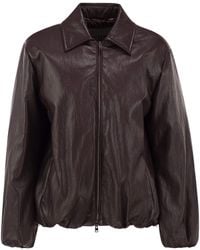 Herno - Faux Leather-Effect Padded Bomber Jacket - Lyst