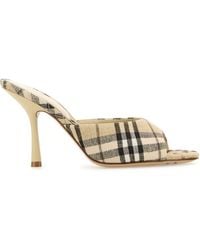 Burberry Embroidered Fabric Mews Mules in Metallic | Lyst