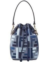 Fendi - Â€˜Mon Tresor Miniâ€ Bucket Bag With Drawstring Closure And All-Over Ff Motif - Lyst