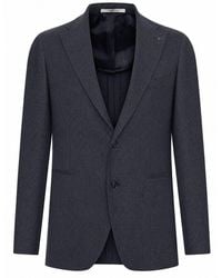 Tagliatore - Textured Fabric Blazer Jacket With Two Buttons - Lyst