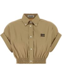 Miu Miu - Camel Poplin Shirt - Lyst