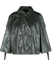 DT★Max Mara★GEL ラムレザージャケット Max Mara Gel Leather Jacket in Black | Lyst