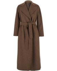 Max Mara - 'S Maxmara 'Poldo' Belted Coat With Wide Notched Revers - Lyst