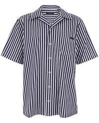 Dolce & Gabbana - Bowling Shirt With Cuban Collar And Striped Motif - Lyst