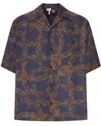 Loewe X Paula's Ibiza Linen Logo Short-sleeve Shirt in Black for
