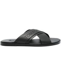 Tom Ford - Preston Logo-Perforated Slides Shoes - Lyst