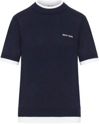 Miu Miu - Cashmere T-Shirt - Lyst