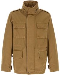 Burberry - Camel Cotton Jacket - Lyst
