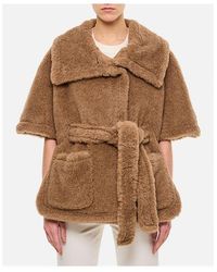 Max Mara - Amato Teddy Cape With Belt - Lyst