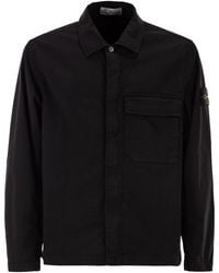 Stone Island - Regular Fit Overshirt With Concealed Zip - Lyst