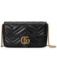 Gucci - Gg Marmont Mini Wallet With Chain And Card Holder - Lyst