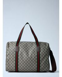 Gucci - Medium Duffle Bag With Web Stripe - Lyst