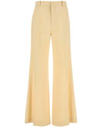 Chloé - Cream Canvas Wide-Leg Pant - Lyst
