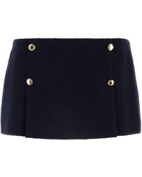 Miu Miu Wool Blend Mini Skirt in Black | Lyst
