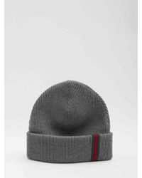 Gucci - Wool Beanie With Web Detail - Lyst