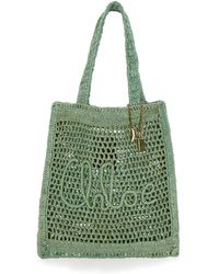 Chloé - Chloã 'Summer Banana' Tote Bag With Logo Lettering Embroidery On The Front And Charm With Logo - Lyst