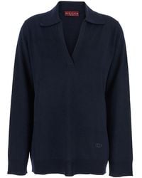Gucci - Polo Collar Sweater With Gg Logo On The Front - Lyst