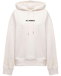 Jil Sander - Cotton Hoodie With Logo Print - Lyst