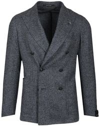 Tagliatore - Double-Breasted Wool And Silk Blazer - Lyst