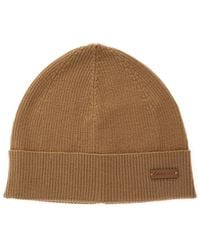Saint Laurent - Knit Beanie With Logo Patch On The Front - Lyst