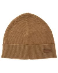 Saint Laurent - Knit Beanie With Logo Patch On The Front - Lyst