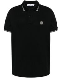Stone Island - Logo Cotton Polo Shirt - Lyst