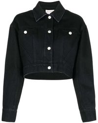 McQueen - Cropped Denim Jacket For - Lyst