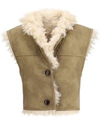 Isabel Marant - Marant Etoile Shearling Faux Leather Clara Gilet - Lyst