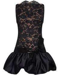 Self-Portrait - Self Portrait Lace Mini Dress With Bubble Hem - Lyst