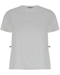 Herno - T-Shirt With Drawstring And Cut-Out - Lyst