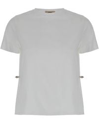 Herno - T-Shirt With Drawstring And Cut-Out - Lyst