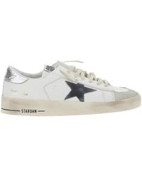Golden Goose - 'Stardan' Sneakers With Star Patch On The Side And Laminated Heel With Logo - Lyst